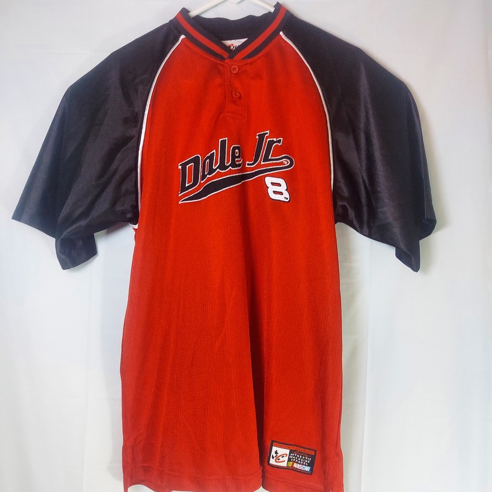Dale Jr 8 NASCAR Racing Jersey Chase Authentics Red Black Adult